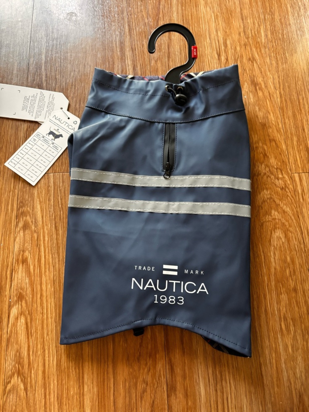 Nautica Navy Blue Dog Rain Jacket with Tag